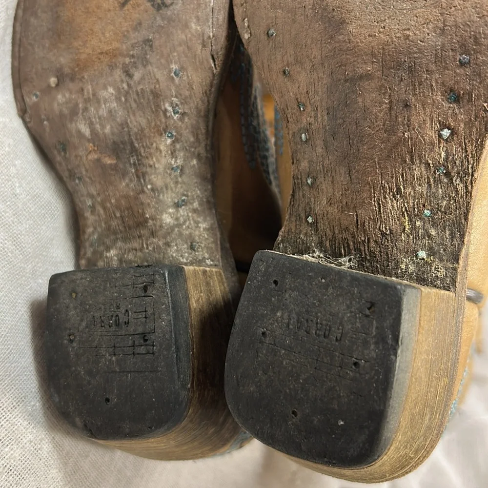Corral vintage heart angel wings leather cowboy boots